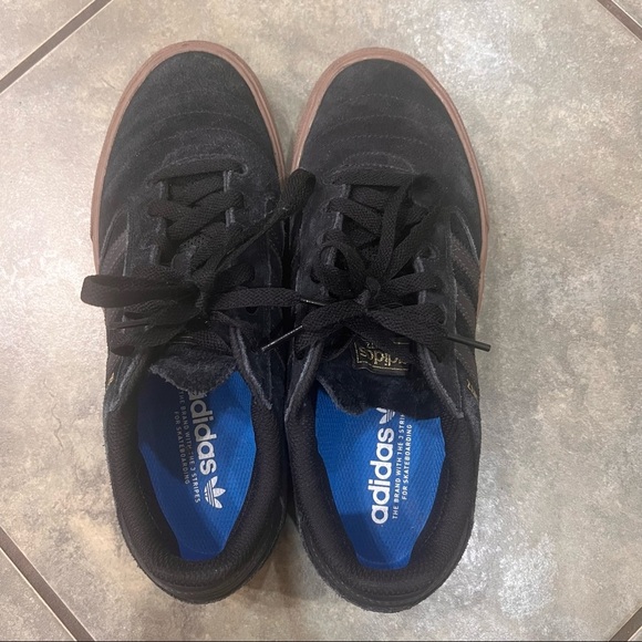 ADIDAS BUSENITZ SIZE 8 PRO SUEDE SHOES BLACK BROWN SKATES STREETWEAR PREPPY EUC - Picture 3 of 10